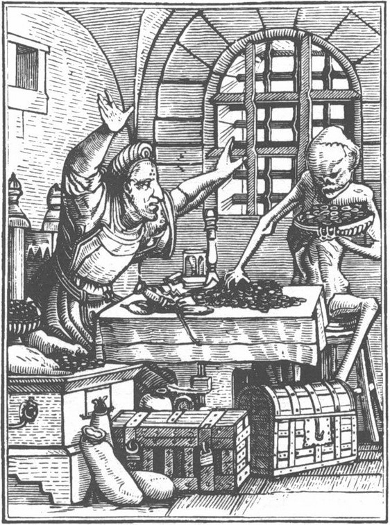 Ганс Гольбейн. "Пляска смерти. Купец". 1524-1526.