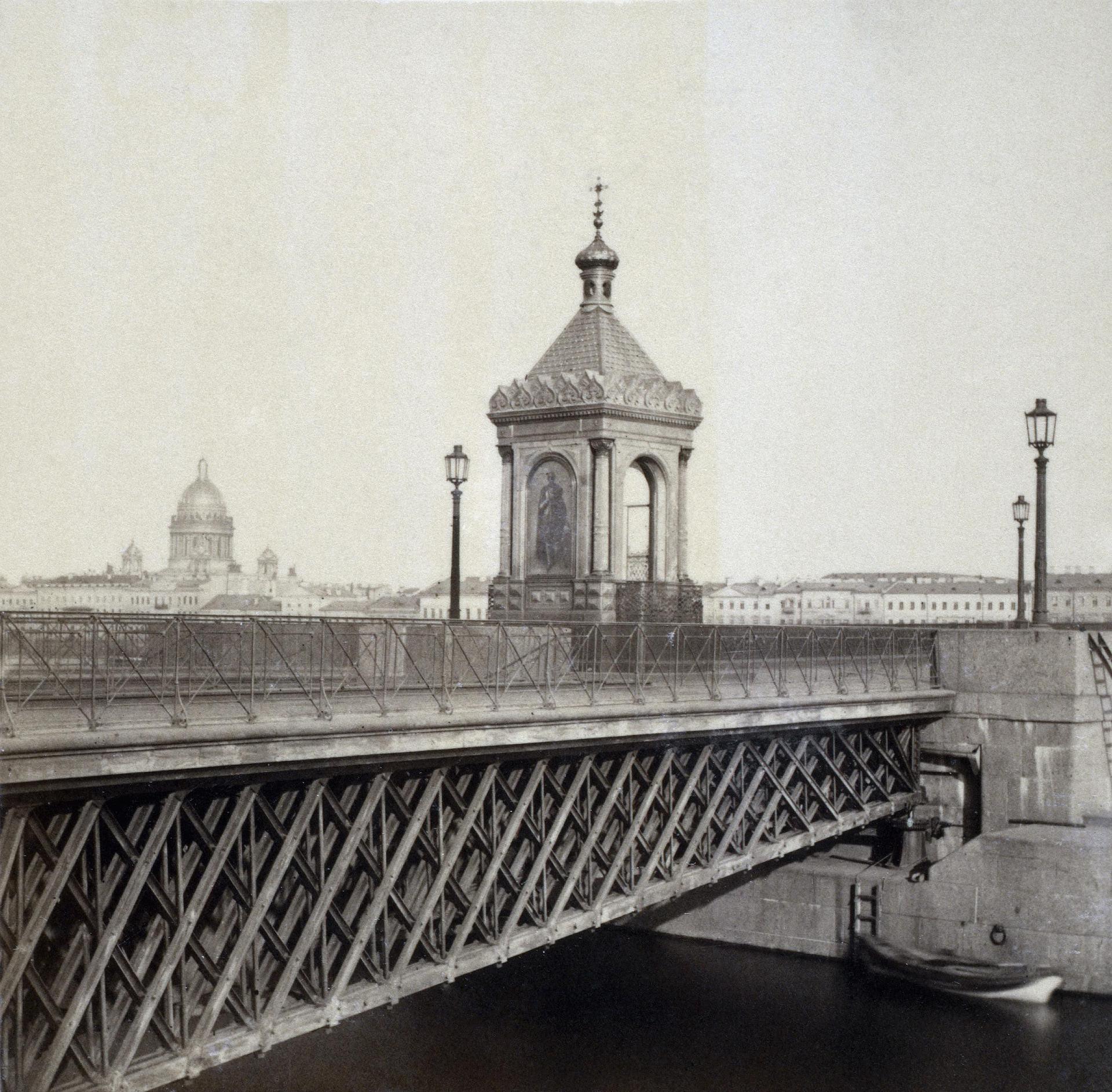 Часовня на Николаевском (Благовещенском) мосту. 1860-е.