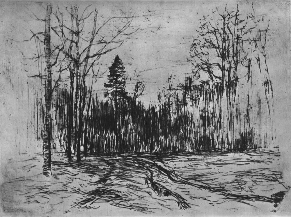 Исаак Ильич Левитан. "Дорога в лесу". Около 1899.