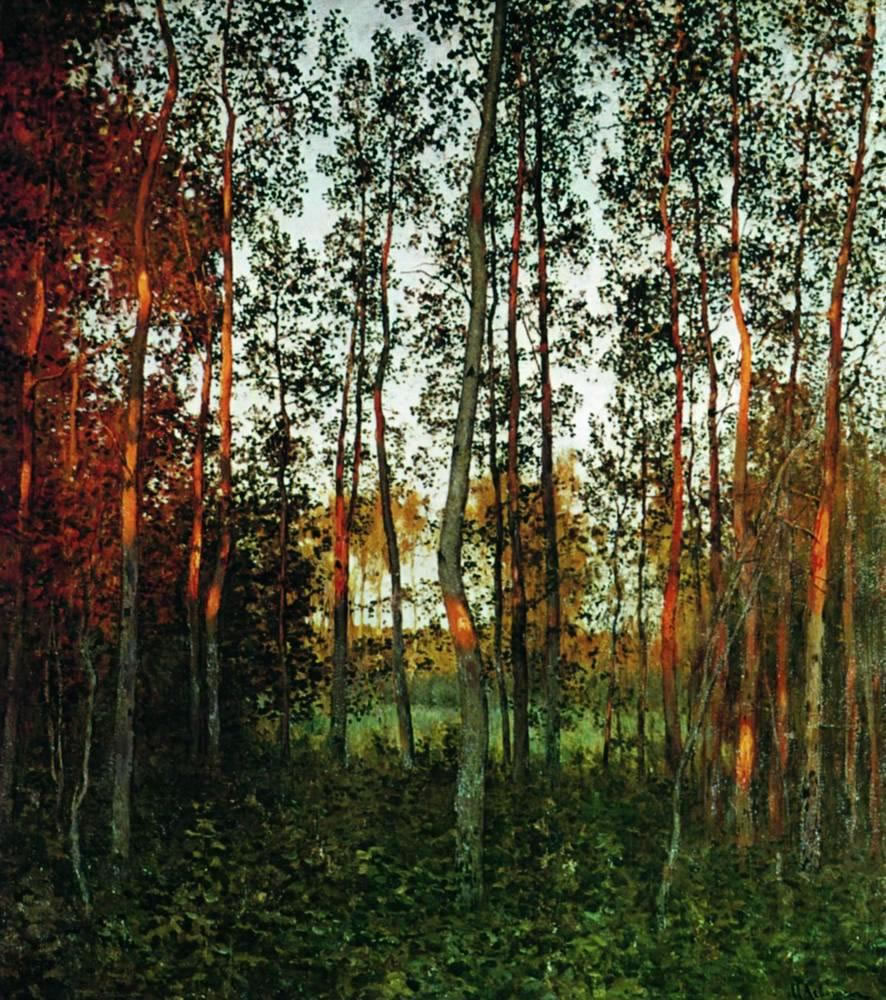 Исаак Ильич Левитан. "Последние лучи солнца. Осиновый лес". 1897.