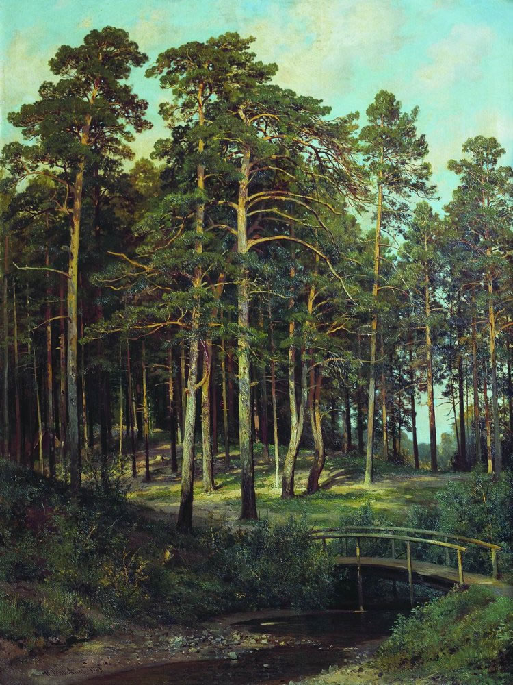 Иван Шишкин. Мостик в лесу. 1895.
