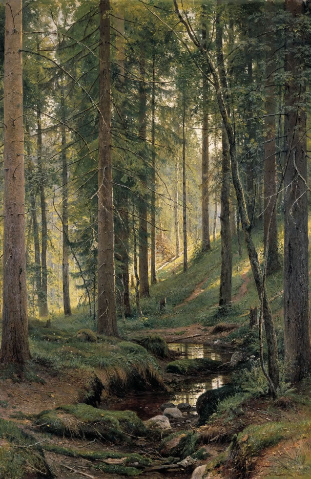 Иван Шишкин. Ручей в лесу (На косогоре). 1880.