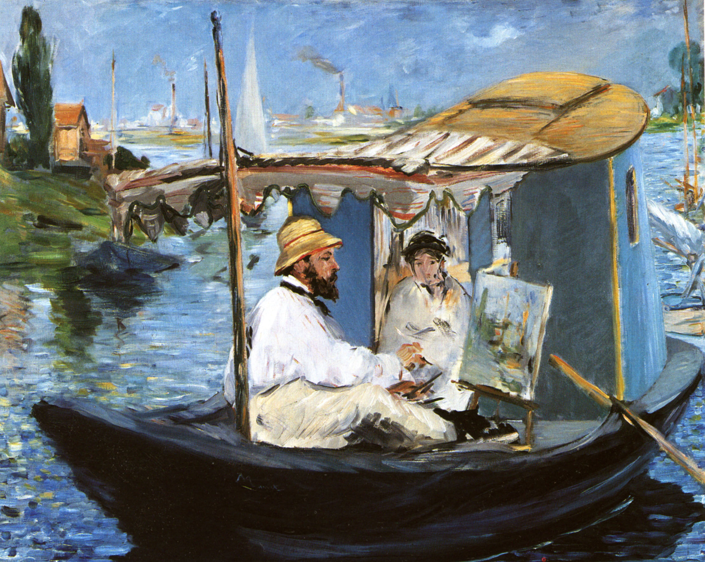 Эдуард Мане. "Клод Моне в лодке". 1874. Новая Пинакотека, Мюнхен.