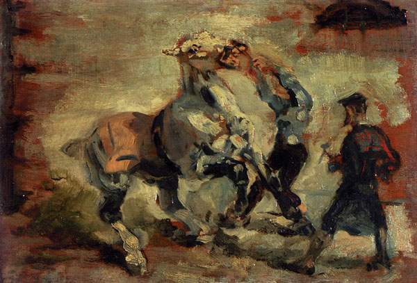 Анри де Тулуз-Лотрек. "Укрощение лошади". 1881.