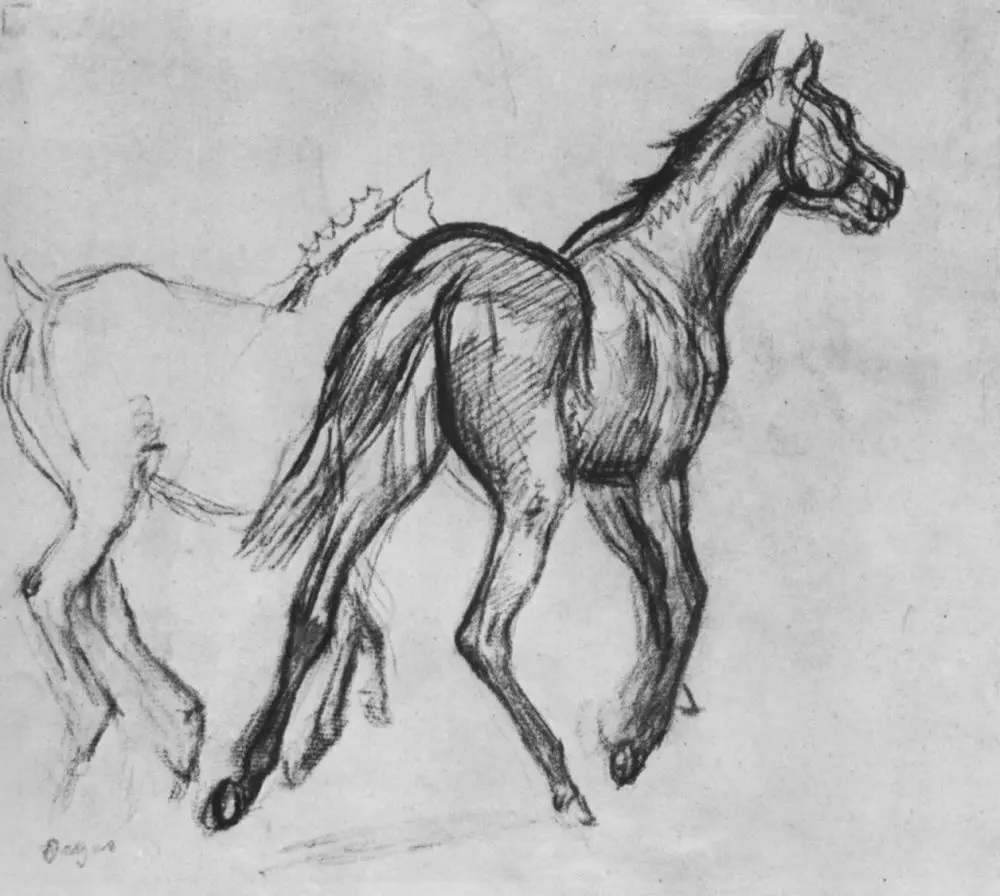 Эдгар Дега. "Две бегущие рысью лошади". 1882. Частная коллекция, Гамбург.