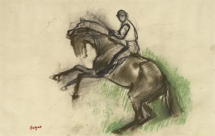 Эдгар Дега. "Жокей на вздыбившейся лошади" 1890. Институт искусств Стерлинга и Франсин Кларк, Уильямстаун.
