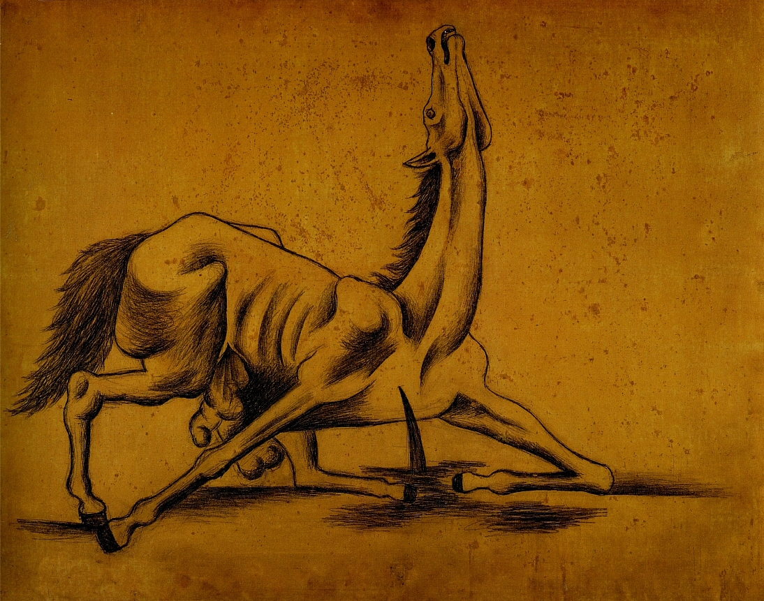 Пабло Пикассо. "Раненая лошадь". 1917. Музей Пикассо, Барселона.