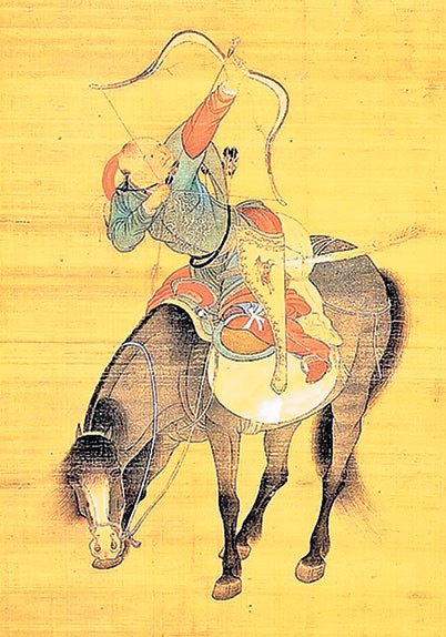 "Монгол на лошади". Китайский рисунок XIII века.