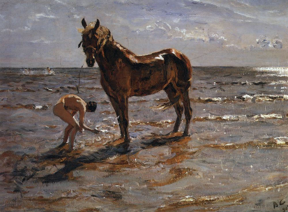 Валентин Александрович Серов. "Купание лошади". 1905.