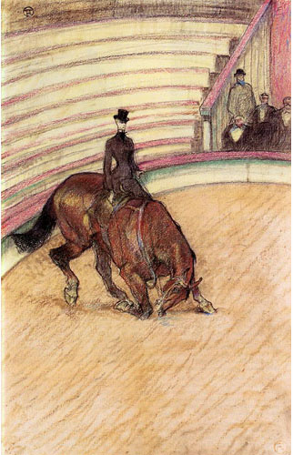 Анри де Тулуз-Лотрек. "В цирке: объездка лошадей". 1899. Частная коллекция.