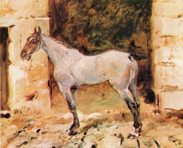 Анри де Тулуз-Лотрек. "Лошадь на привязи". 1881.
