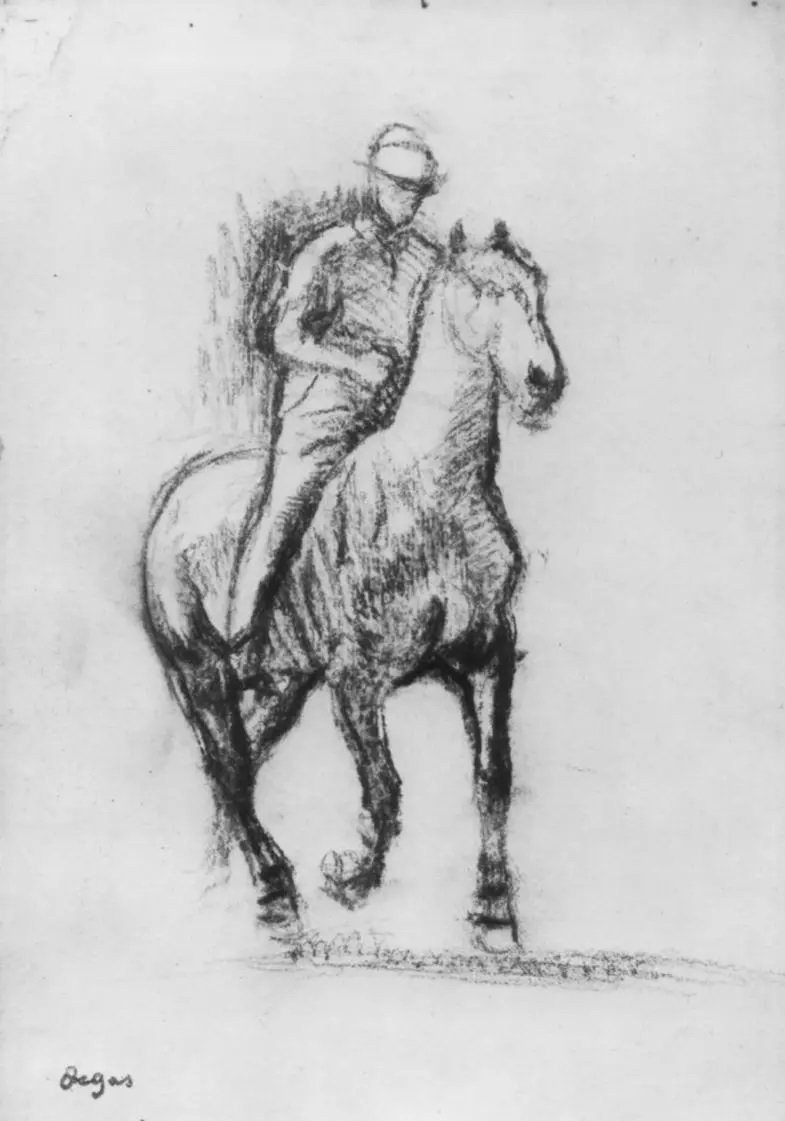Эдгар Дега. "Всадник на идущей рысью лошади". 1882. Музей Боймаса - ван Бёнингена, Роттердам.