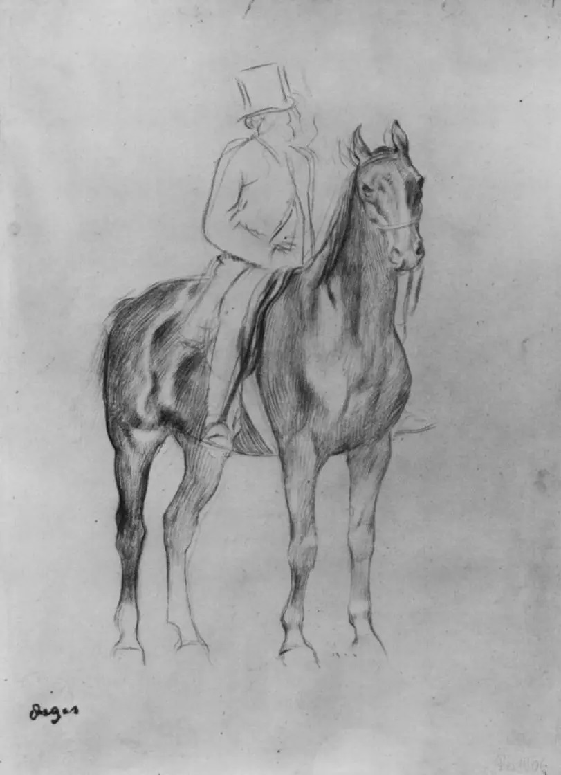 Эдгар Дега. "Всадник на спокойно стоящей лошади". 1863. Музей Боймансе - ван Бёнингена, Роттердам.