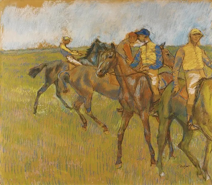 Эдгар Дега. "Четыре жокея на лошадях". 1887. Музей Род-Айлендской школы дизайна, Провиденс.