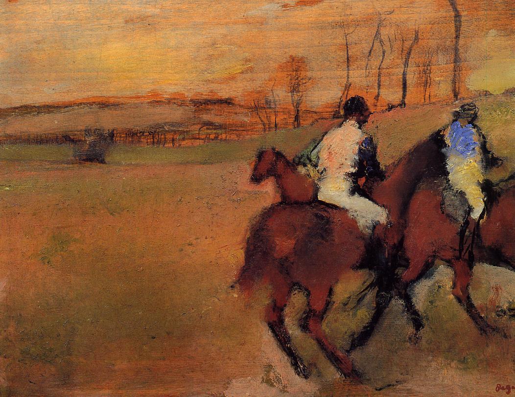 Эдгар Дега. "Жокеи и лошади". 1890. Частная коллекция.