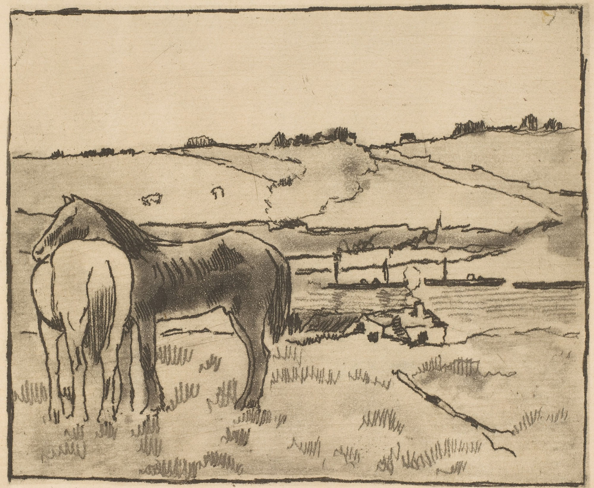 Эдгар Дега. "Лошади на лугу". 1891-1892.