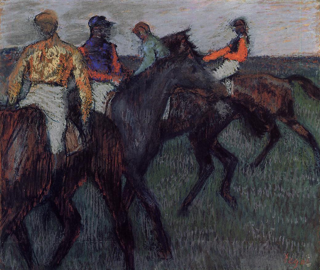 Эдгар Дега. "Скаковые лошади". Около 1895-1900. Национальная галерея Канады.