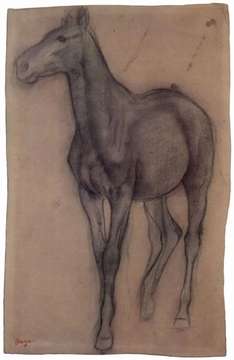 Эдгар Дега. "Идущая шагом лошадь". 1868. Собрание Тоу, Нью-Йорк.