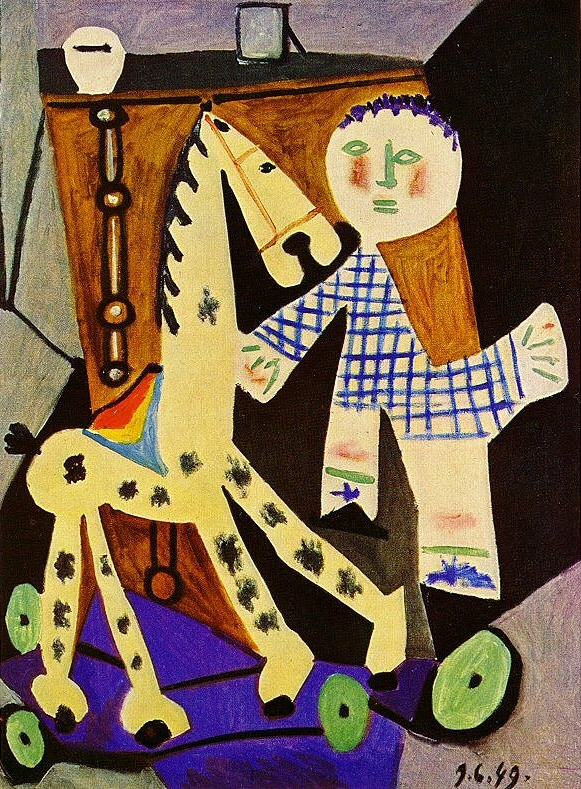 Пабло Пикассо. "Двухлетний Клод и его любимая лошадка". 1949. Частная коллекция.