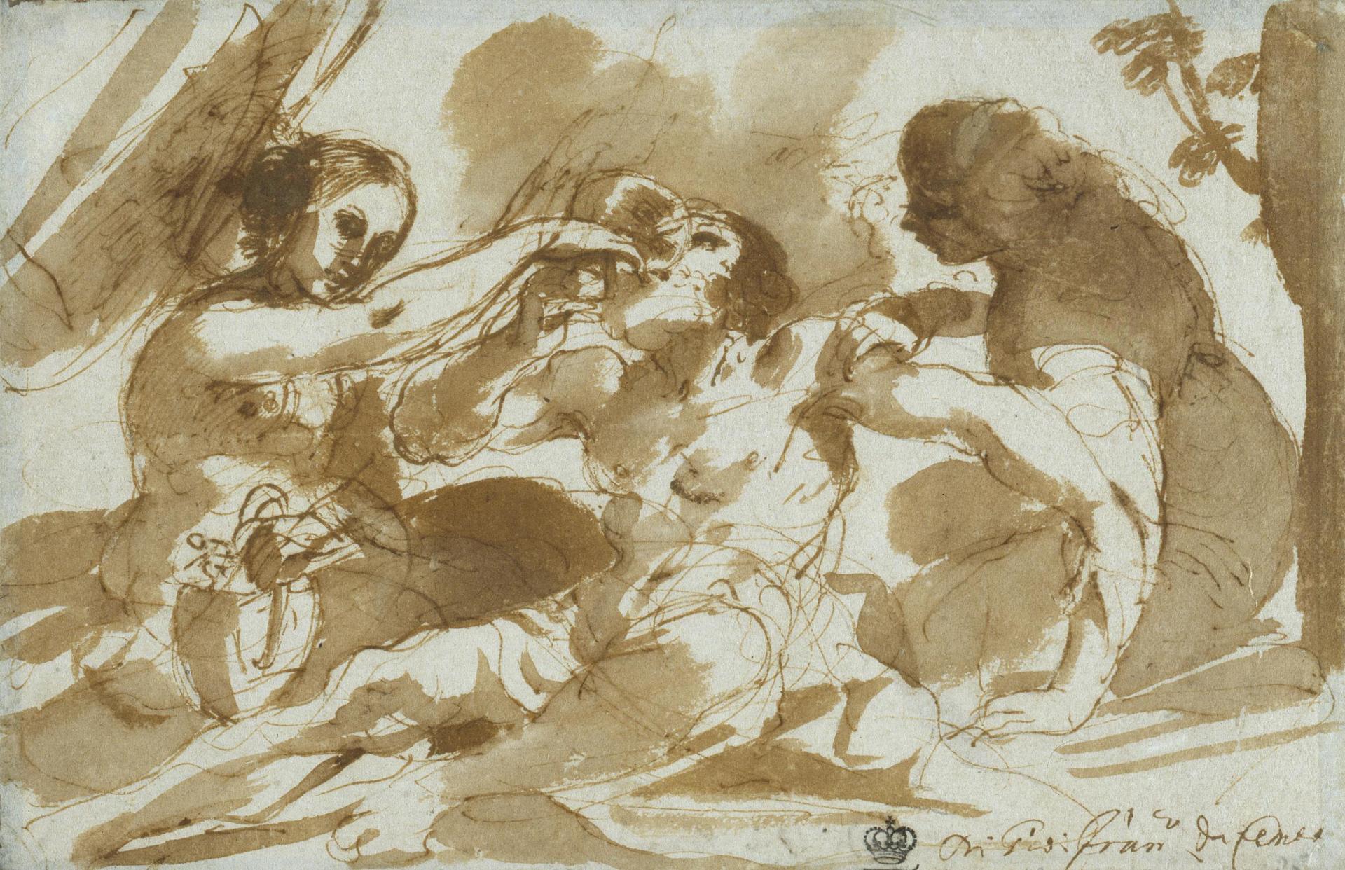 Гверчино (Джованни Франческо Барбьери). "Лот с дочерьми". Около 1617.