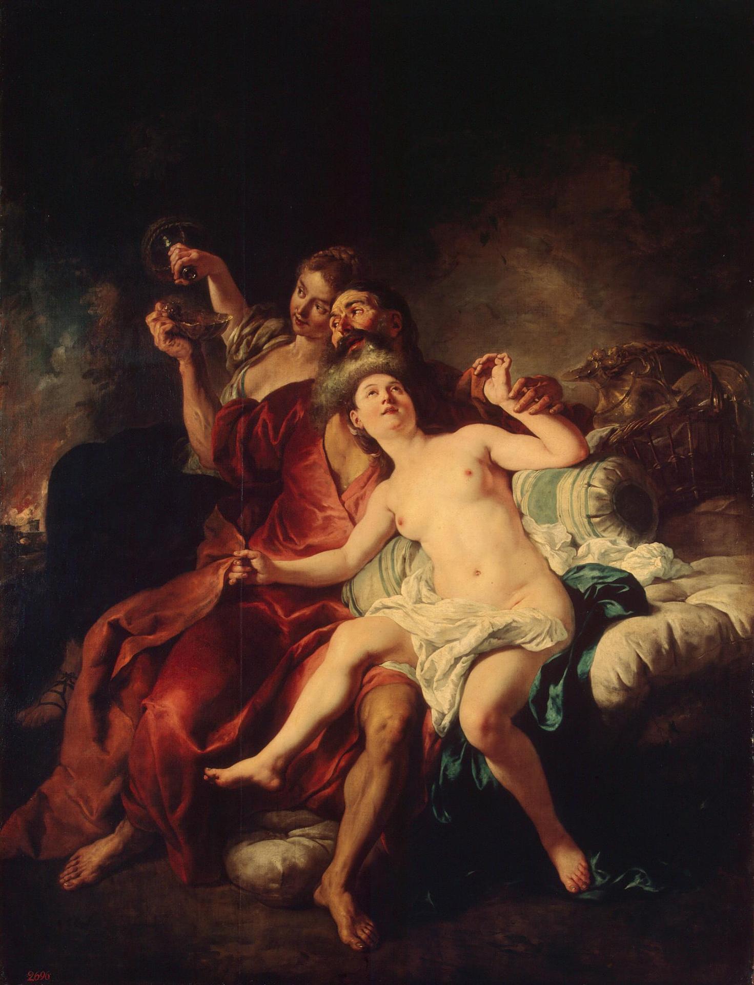 Жан Франсуа де Труа. "Лот с дочерьми". 1721. Эрмитаж, Санкт-Петербург.