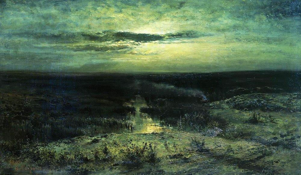 Алексей Саврасов. Лунная ночь. Болото. 1870.