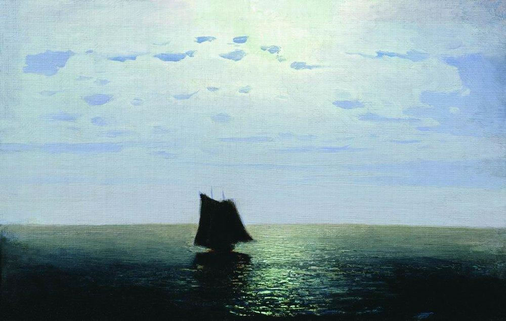 Архип Куинджи. Лунная ночь на море.