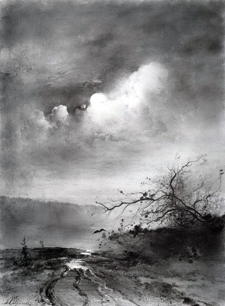 Алексей Саврасов. Лунная ночь над рекой. 1885.