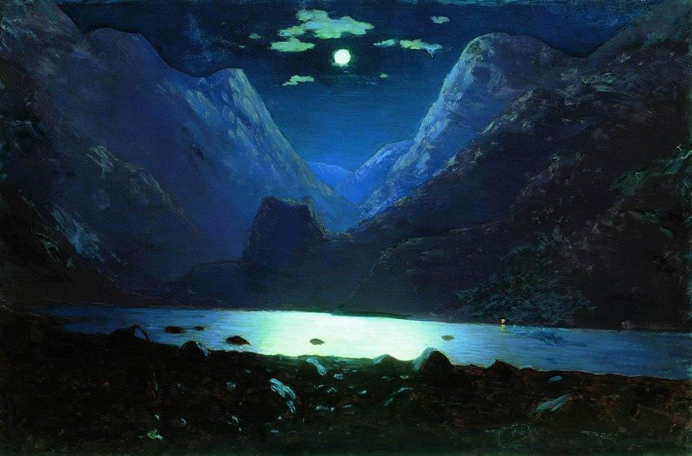 Архип Куинджи. Дарьяльское ущелье. Лунная ночь. 1890-1895.