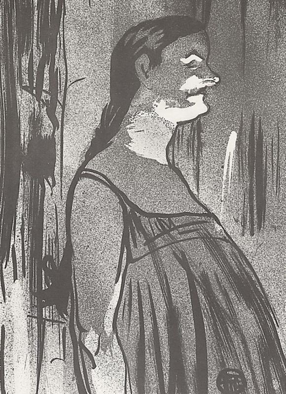 Анри де Тулуз-Лотрек. "Мадам Абдала в сарафане". Серия "Кафешантан". 1893.