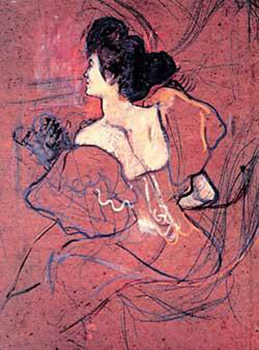 Анри де Тулуз-Лотрек. "Мадам Натансон в театре". 1895.