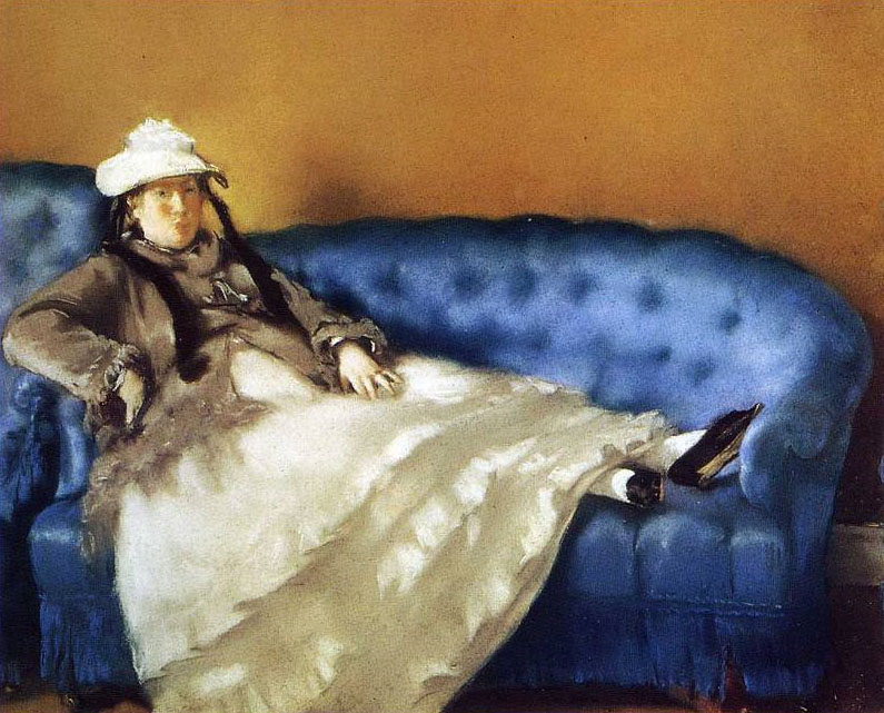 Эдуард Мане. "Мадам Мане на голубой софе". Около 1874. Музей д'Орсе, Париж.