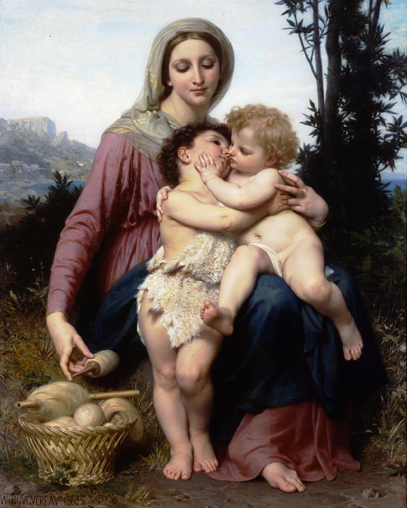 Адольф Вильям Бугро. "Мадонна с Младенцем и Иоанном Крестителем". 1863. Частная коллекция.