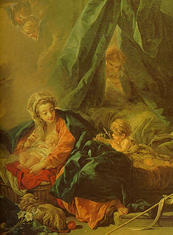 Франсуа Буше. "Мадонна с Младенцем Христом и маленьким Иоанном". 1758.