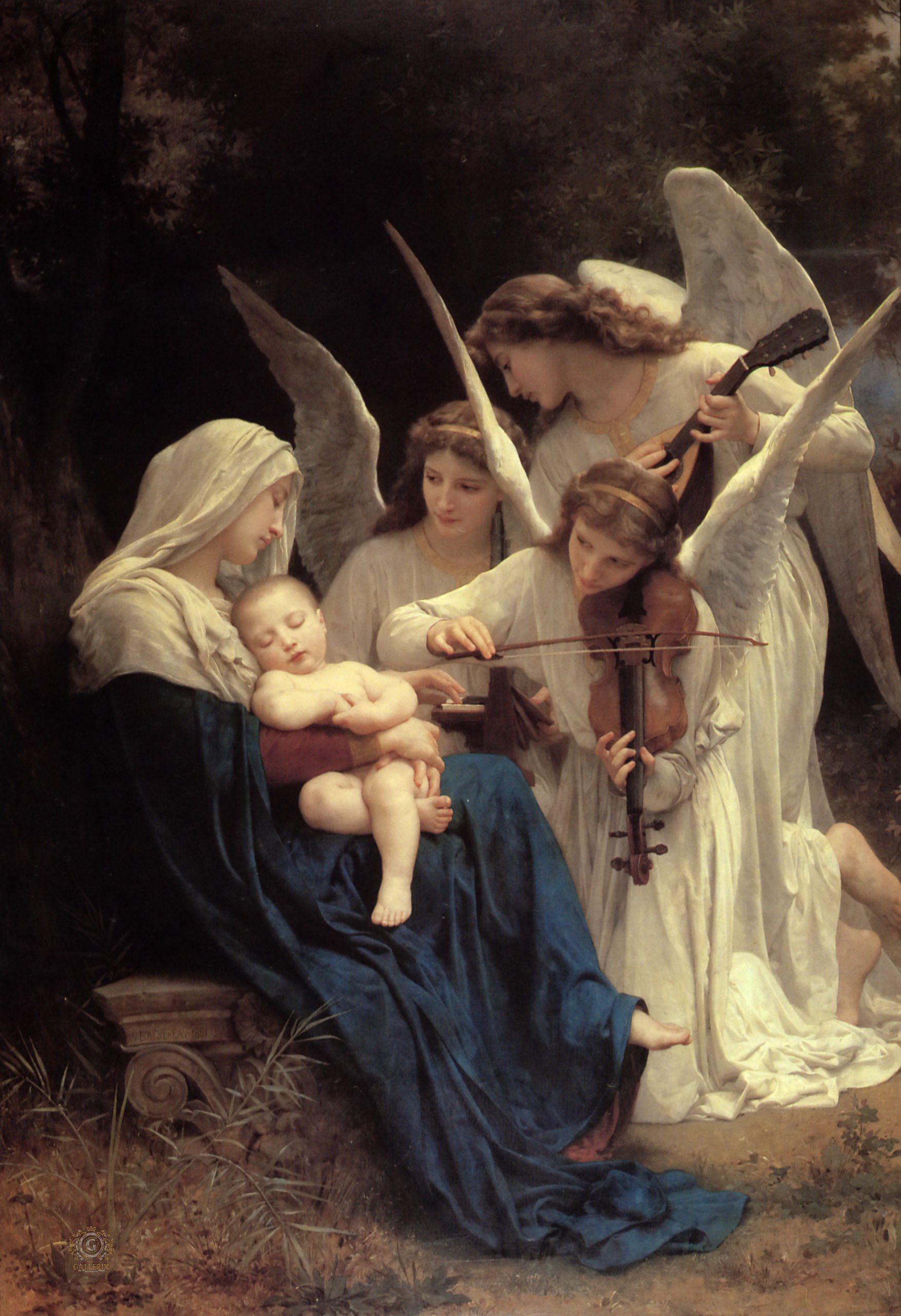 Адольф Вильям Бугро. "Мадонна с Младенцем и музыцирующими ангелами". 1881. Частная коллекция.