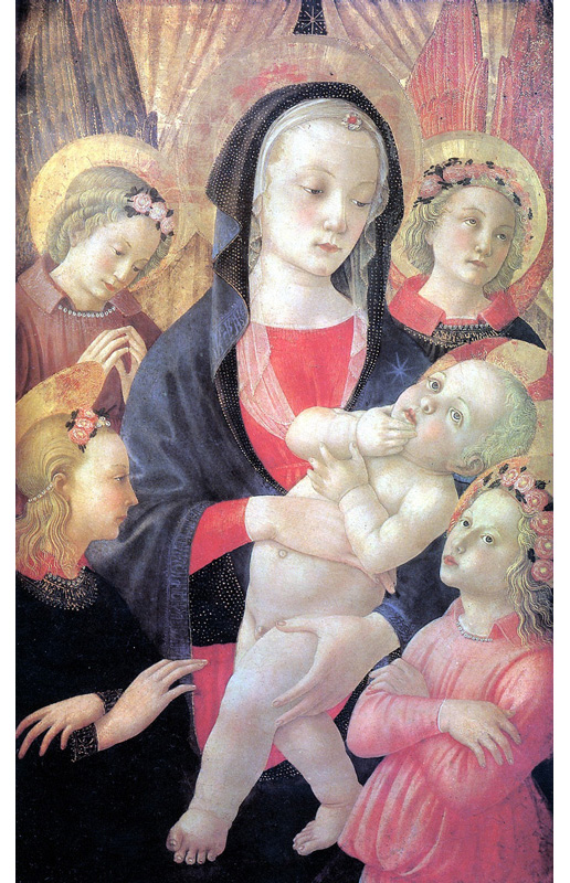 Мастер Рождества Кастелла. "Мадонна с Младенцем в окружении четырёх ангелов".