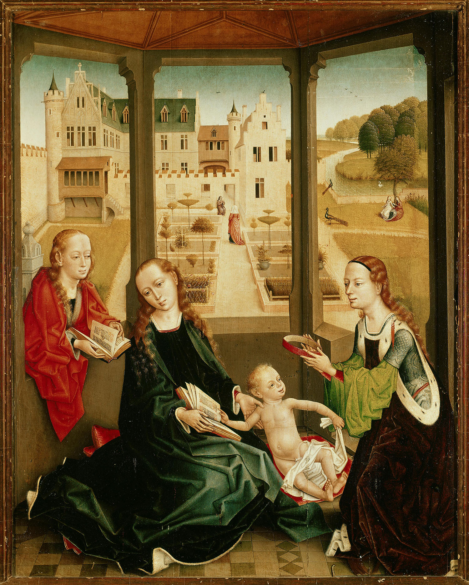 Мастер легенды о святой Екатерине. Триптих "Мадонна с Младенцем". Центральная панель. Около 1470-1500.