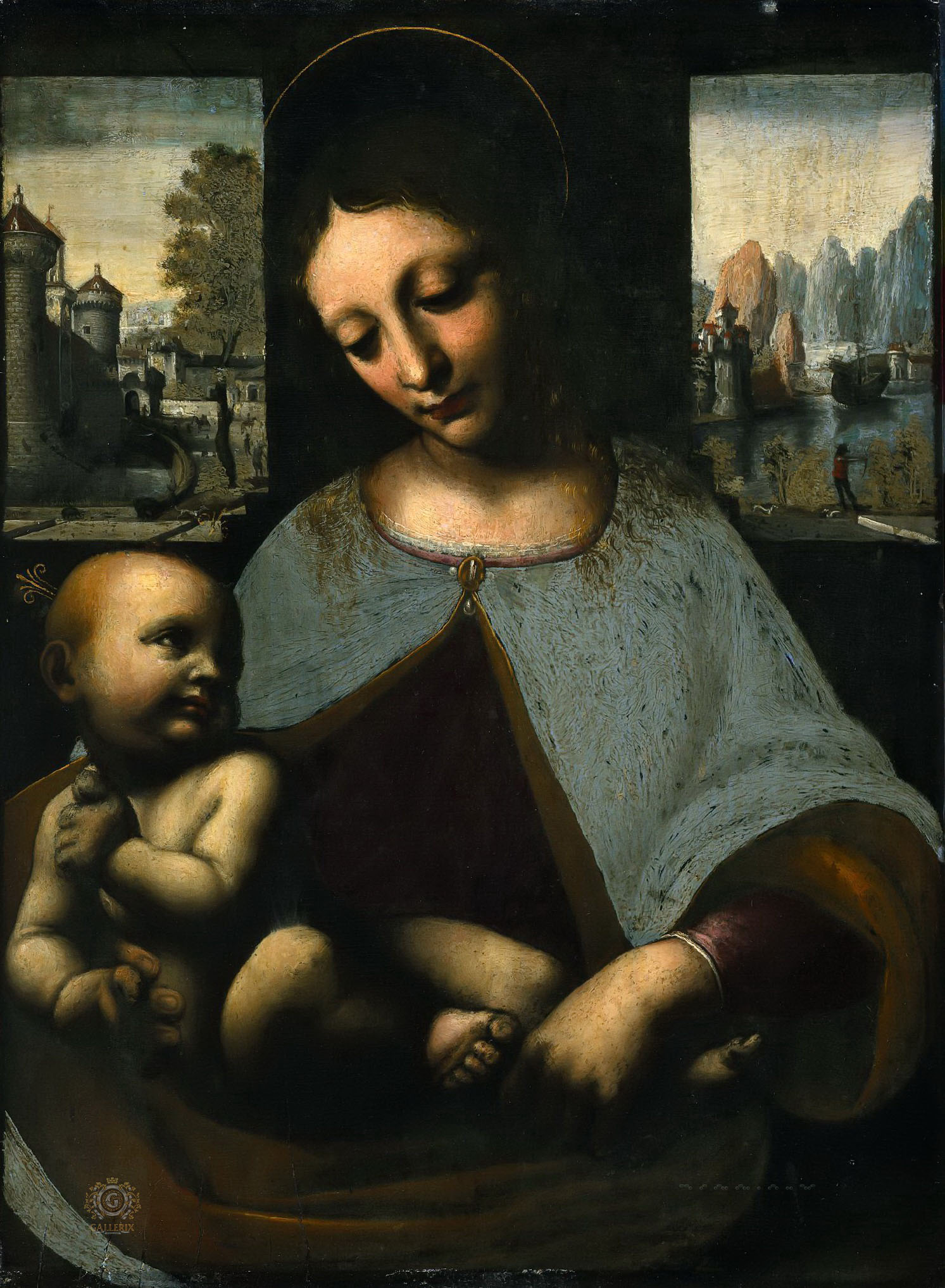 Круг Леонардо да Винчи. "Мадонна с Младенцем". Около 1500. Музей искусств, Кливленд.