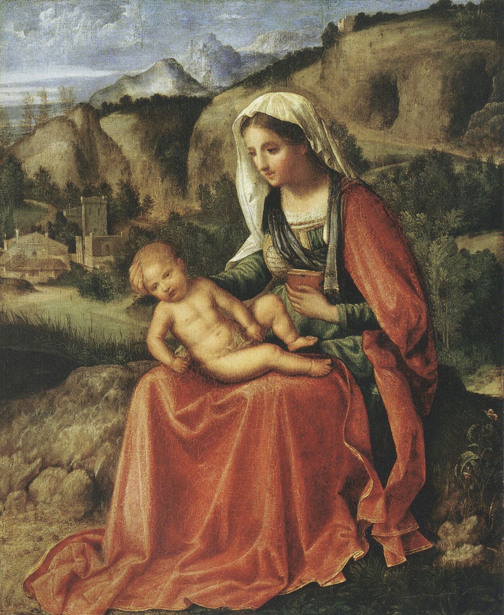 Джорджоне (Джорджо Барбарелли да Кастельфранко)? "Мадонна с Младенцем в пейзаже".