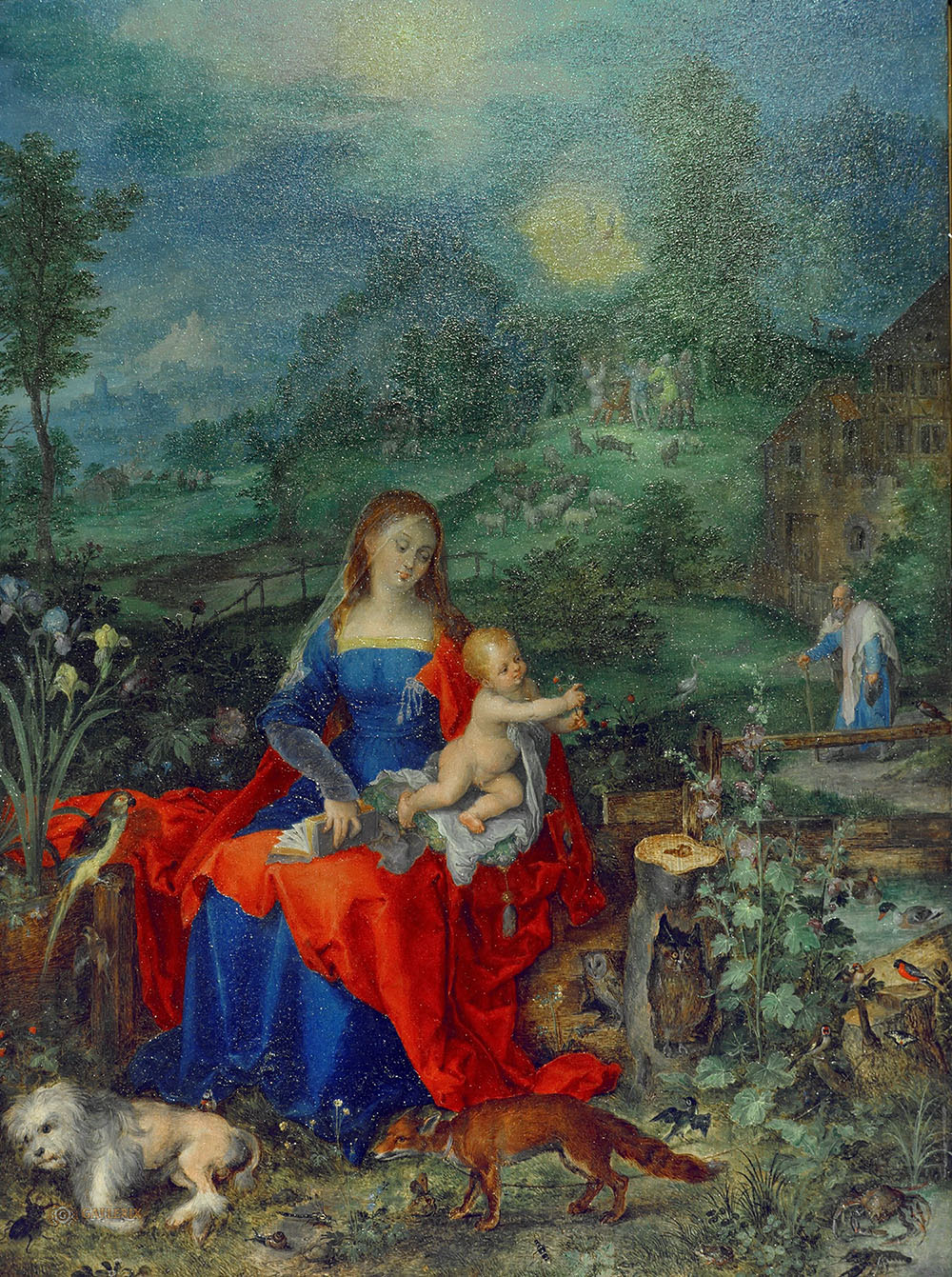 Ян Брейгель Старший. "Мадонна с Младенцем среди животных". 1604. Галерея Дориа-Памфили, Рим.