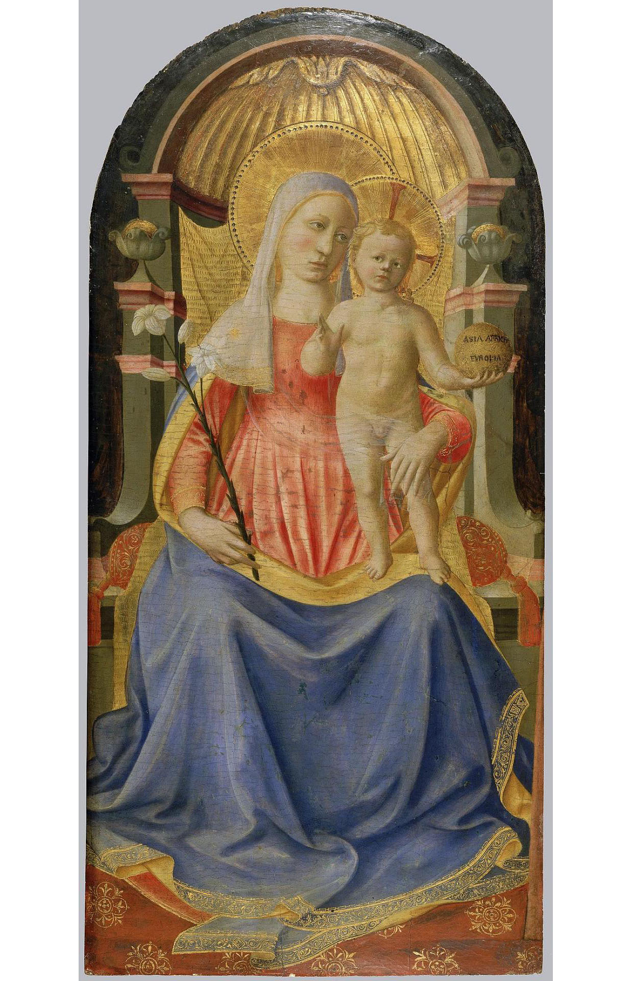 Дзаноби Строцци. "Мадонна с Младенцем на троне". Между 1460 и 1465. Эрмитаж, Санкт-Петербург.