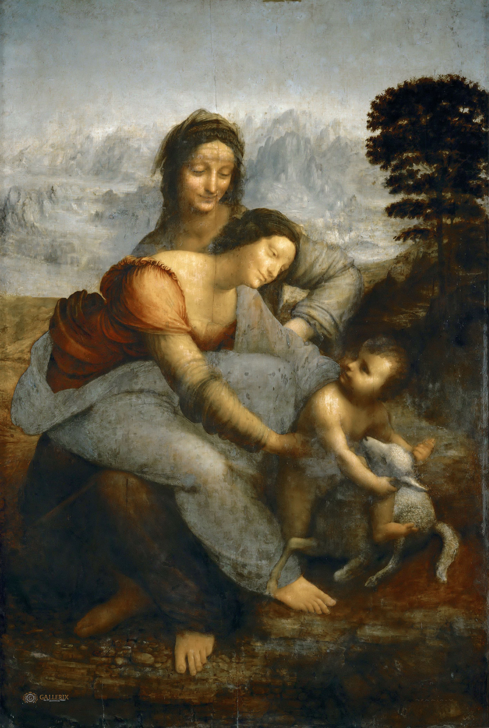 Леонардо да Винчи. "Мадонна с Младенцем и святой Анной". 1508-1519. Лувр, Париж.