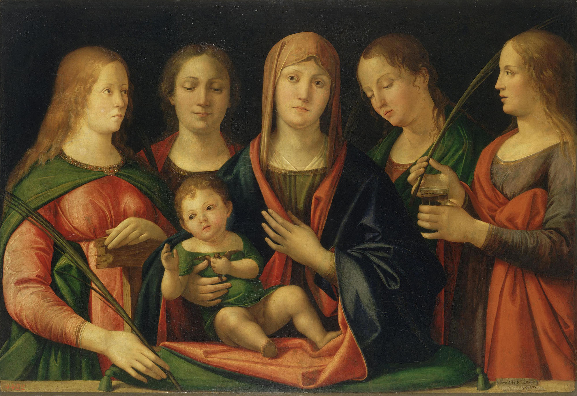 Альвизе Виварини. "Мадонна с Младенцем, Марией Магдалиной, святой Екатериной и двумя неизвестными святыми". 1490-е.