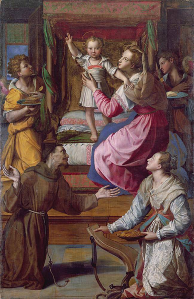 Алессандро Аллори. "Мадонна с Младенцем и святыми Франциском и Люси". 1583. Национальная галерея Уэльса, Кардифф.