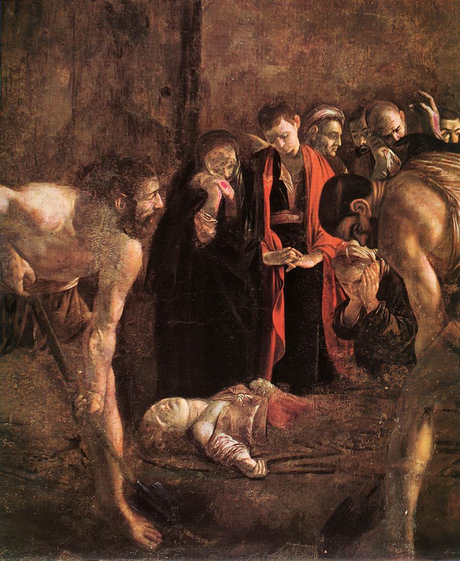 Караваджо. Погребение святой Лучии. Фрагмент. 1608.