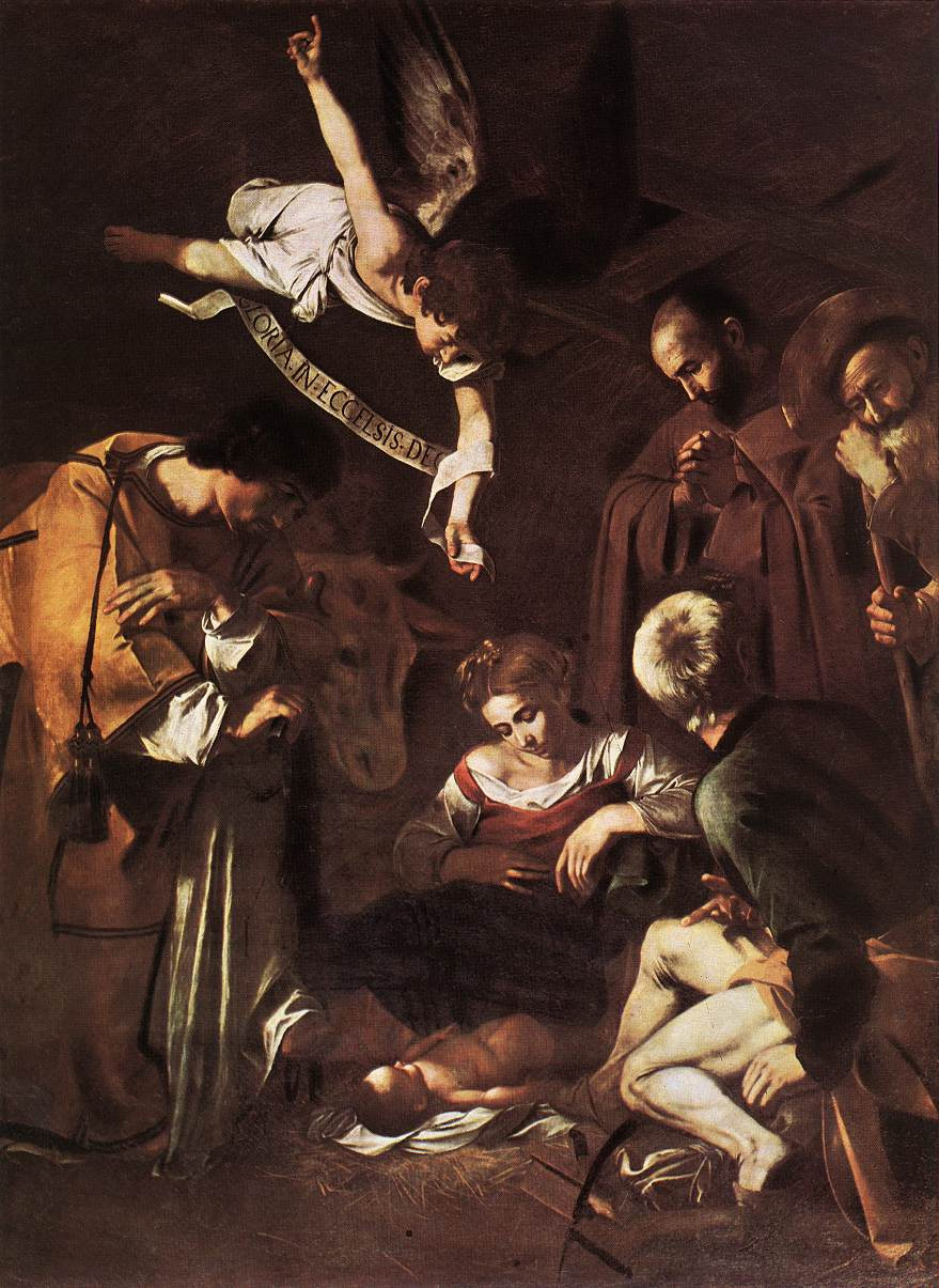 Караваджо. Рождество со святым Лаврентием и святым Франциском. 1609.