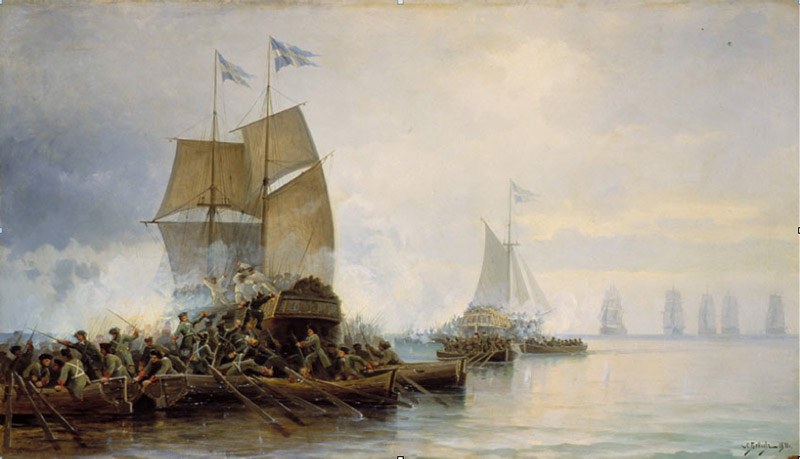 Блинов. "Взятие шведских судов "Гедань" и "Астрильд" 7 мая 1703 года в устье Невы".