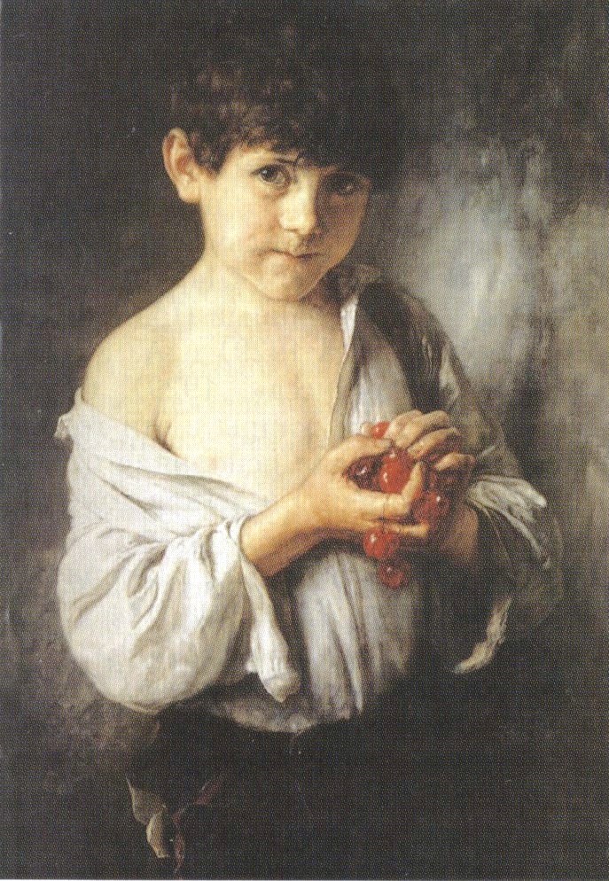 Н. Гизис. "Мальчик с вишнями". 1888. Частное собрание.