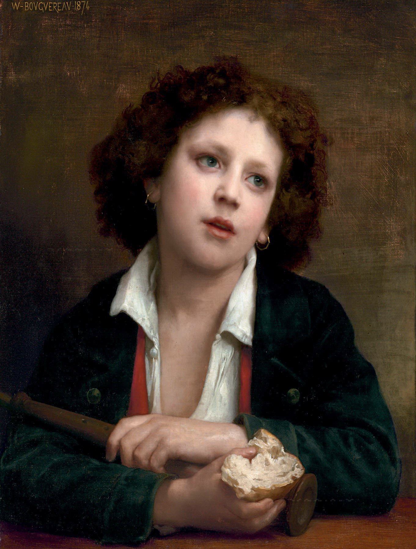 Адольф Вильям бугро. "Итальянский мальчик с куском хлеба". 1874. Частная коллекция.