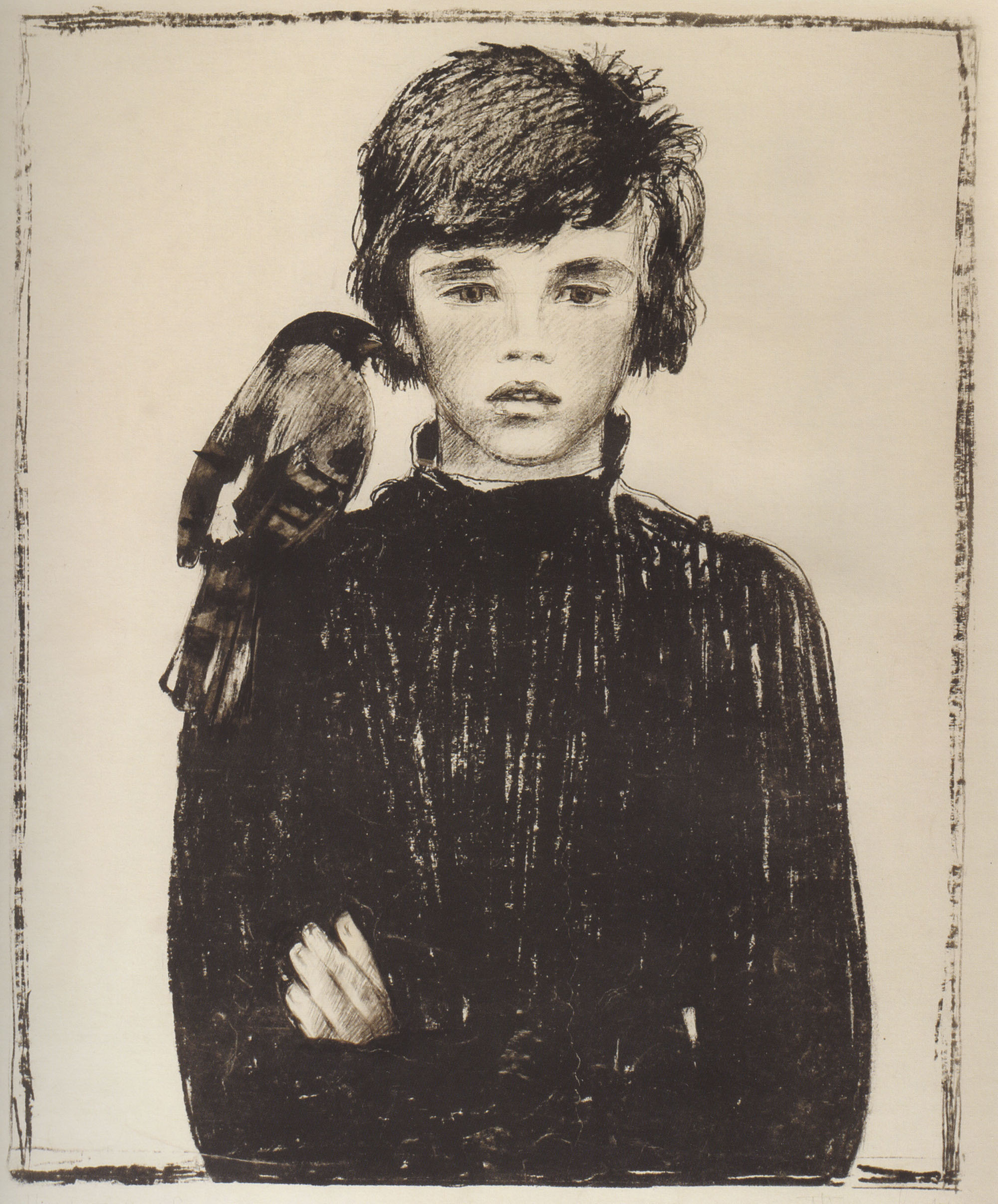 Андрей Пахомов. Мальчик с птицей. 1977.